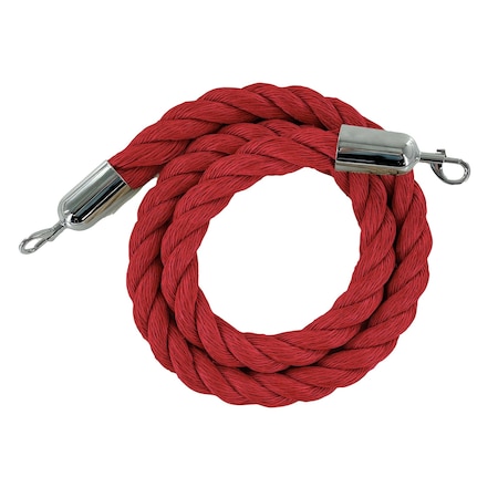 Montour Line Twisted Polyprop.Rope Red With Pol.Steel Snap Ends 10ft.Cotton Core PPR150-100-RD-SE-PS